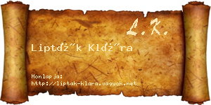 Lipták Klára névjegykártya